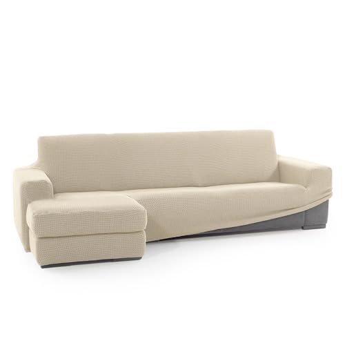 FAVERTI® Super elastischer Bezug für Chaiselongue, kurzes Eckteil Links (vorn) | Modell Novelle | Beige | Hochwertiger Schutz aus Jacquard-Stoff mit Baumwollgefühl von FAVERTI