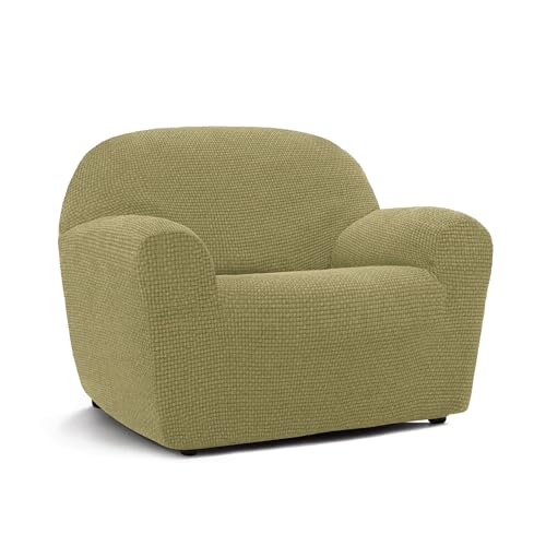 FAVERTI® Super elastischer Sesselbezug für 1-Sitzer von 70 bis 110 cm | Modell Novele | Pistazie | Universalbezug, ideal für Jede Form von Sesseln | Qualitätsschutz Jacquard Touch Baumwolle von FAVERTI