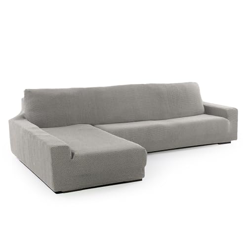 FAVERTI Bezug für Chaiselongue, langes Eckteil Links (Vorderseite) | Modell Novele | Super Verstellbarer Chaiselongue-Bezug in Hellgrau | Qualitätsschutz aus Jacquard-Stoff mit Baumwollgefühl von FAVERTI