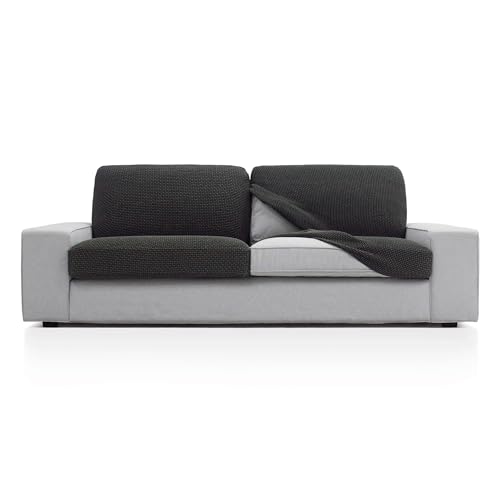 FAVERTI® Super elastischer Sofabezug mit den Maßen 50-85 cm x 45-70 cm und 10-20 cm Höhe, Modell NOVELE | Sitzbezug oder Rückenlehnenbezug für Sessel oder Sofa, Dunkelgrau von FAVERTI