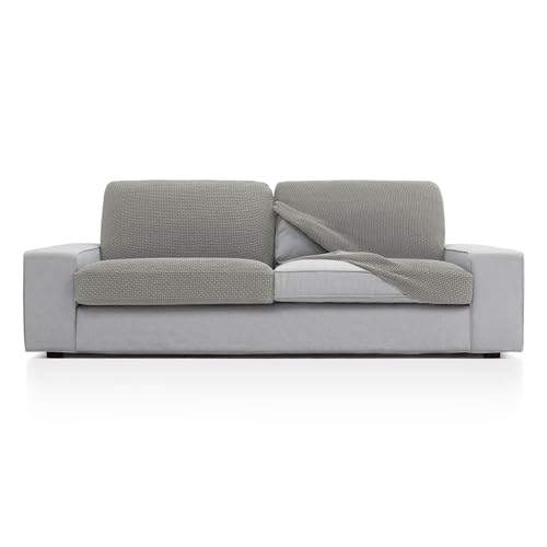 FAVERTI® Super elastischer Sofabezug mit den Maßen 50-85 cm x 45-70 cm und 10-20 cm Höhe, Modell NOVELE | Sitzbezug oder Rückenlehnenbezug für Sessel oder Sofa, Hellgrau von FAVERTI