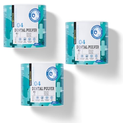 FAVLY – DENTAL Zahnpflege Pulver für Hunde 3x250g Set – Ergänzungsfuttermittel Zahnpulver Topping Hund gegen Maulgeruch & Zahnbelag – mit Bio-Chlorella & Petersilie – ohne Getreide & Zusätze FAVLY – DENTAL Zahnpflege Pulver für Hunde 3x250g Set – Ergänzungsfuttermittel Zahnpulver Topping Hund gegen Maulgeruch & Zahnbelag – mit Bio-Chlorella & Petersilie – ohne Getreide & Zusätze von FAVLY Petfood