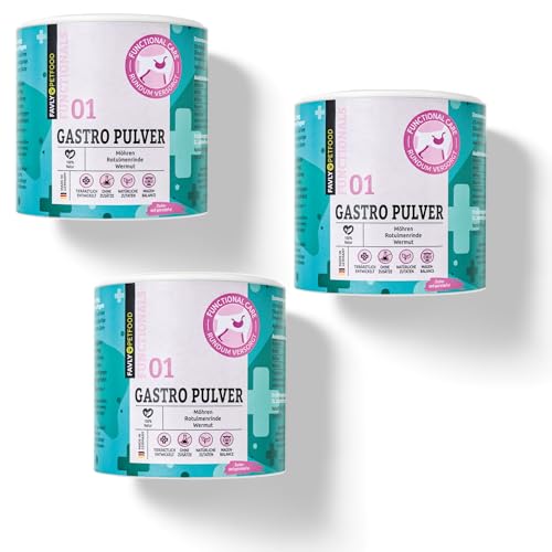 FAVLY – Gastro Pulver Magen Darmflora für Hunde 3x300g Set – Getreidefreies Ergänzungsfuttermittel bei Sodbrennen, Grasfressen & Erbrechen – Futtertopping mit Rotulmenrinde, Möhren & Wermut FAVLY – Gastro Pulver Magen Darmflora für Hunde 3x300g Set – Getreidefreies Ergänzungsfuttermittel bei Sodbrennen, Grasfressen & Erbrechen – Futtertopping mit Rotulmenrinde, Möhren & Wermut von FAVLY Petfood