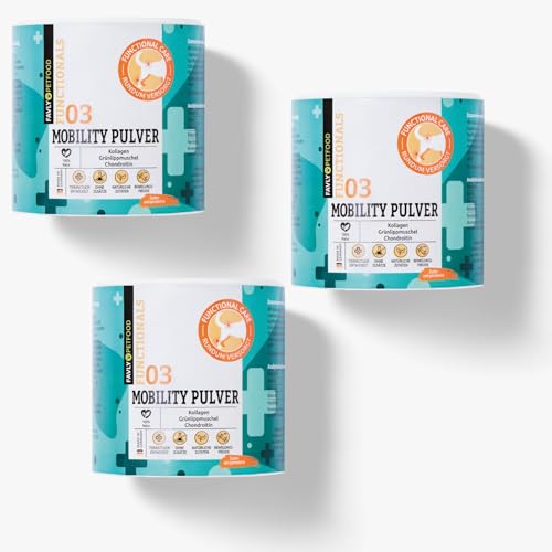 FAVLY – MOBILITY Pulver für Hunde 3x250g Set – natürliche Gelenkunterstützung mit Grünlippmuschelpulver, Kollagen, Chondroitin & MSM – bei Problemen des Bewegungsapparats – getreidefrei & ohne Zusätze FAVLY – MOBILITY Pulver für Hunde 3x250g Set – natürliche Gelenkunterstützung mit Grünlippmuschelpulver, Kollagen, Chondroitin & MSM – bei Problemen des Bewegungsapparats – getreidefrei & ohne Zusätze von FAVLY Petfood