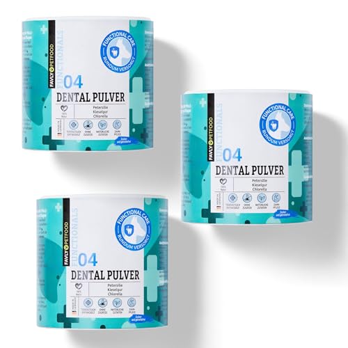 FAVLY Petfood - DENTAL Pulver für Hunde - bei Maulgeruch & hartnäckigem Zahnbelag - mit Anti-Zahnstein Formel - mit Bio-Chlorella & Heilkräutern - 3X 250g von FAVLY Petfood