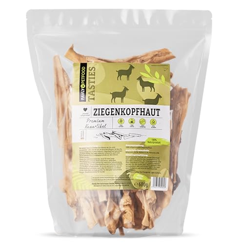 FAVLY Petfood Premium Ziegenkopfhaut für Hunde 600g - luftgetrockneter Kauartikel 100% natürlich - splitterfrei - natürliche Zahnpflege - für kleine & große Hunde 1x 600g von FAVLY Petfood
