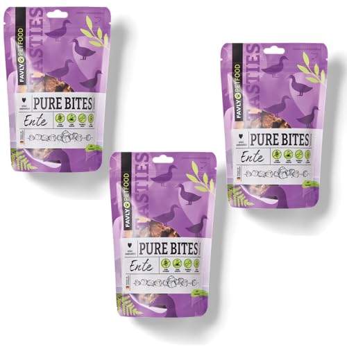 FAVLY Petfood Trainingsleckerli für Hunde - Sorte: Ente (Monoprotein) 360g - getreidefrei, zuckerfrei, kleines & softes Hundeleckerli - hohe Akzeptanz (3er Pack) von FAVLY Petfood