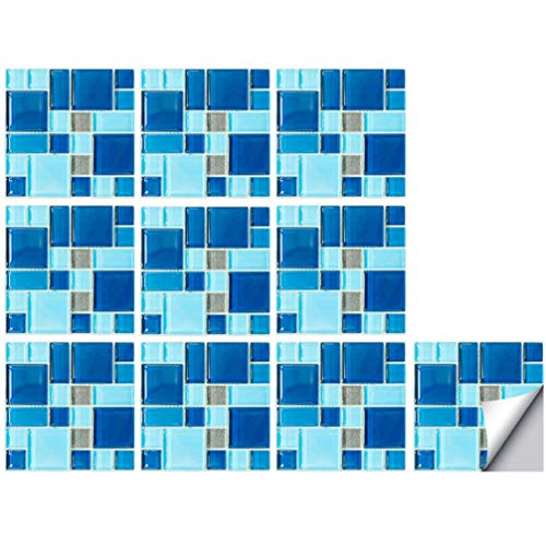 FAVOMOTO 10St Simulierte Fliesenaufkleber Mosaik-Bodenaufkleber-Vinyl-Aufkleber Heimkachel Wohnkultur Hintergrund wasserfeste Wandtattoos Aufkleber für Mosaikfliesen Quadrat Wandaufkleber von FAVOMOTO