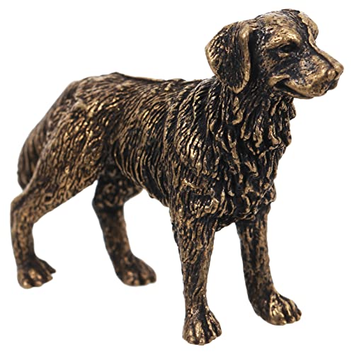 FAVOMOTO Goldbarren 1kg Hirtenfigur Spielzeug Messing Hund Statue Messing Figur Handwerk Dekor für Home Office Vintage Sammlerstücke Geschenk Feng Shui Desktop-Dekoration Löwin von FAVOMOTO