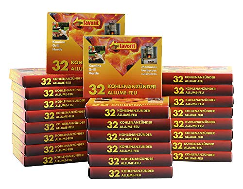 FAVORIT 24 Pack Kohleanzünder á 32 Würfel = 768 Stück Grillanzünder BBQ Anzünder von FAVORIT