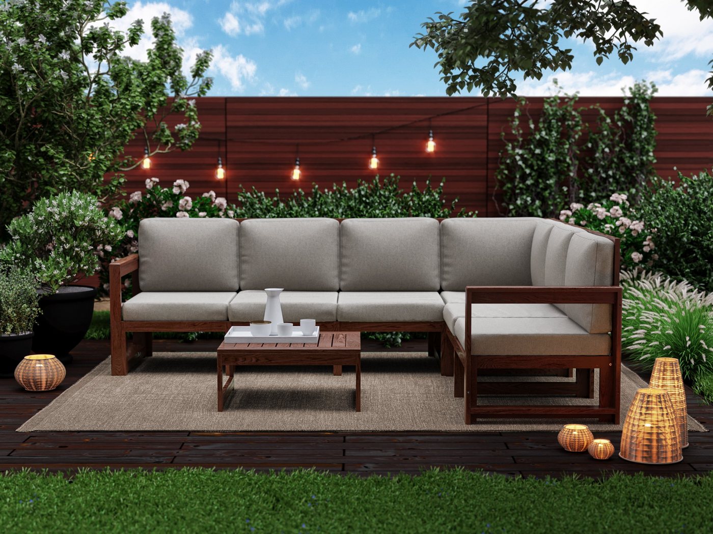 FAVRE Gartenlounge-Set Chill 6 Sofa, 6 Personen Set inklusive Couchtisch Tisch Gartenmöbel, (Set) von FAVRE