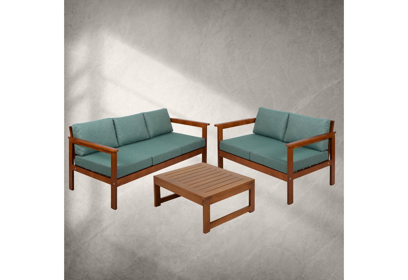 FAVRE Gartenlounge-Set FAVRE Gartenlounge-Set »Gartenlounge-Set »Gartenmöbel Set 3-teilig, (3-tlg., 3 Sofa, 2 Sofa und Couchtisch) von FAVRE