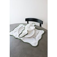 Ausgebogte Tischsets in Moosgrün | 4Er Set von FAVRTableware