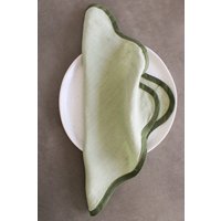 Ausgebogten Servietten in Forrest Und Salbei Grün | 4Er-Set von FAVRTableware