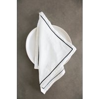 Gestickte Kanten Servietten in Schwarz | 4Er-Set von FAVRTableware