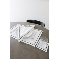 Gestickte Kanten-Tischsets in Schwarz | 4Er-Set von FAVRTableware
