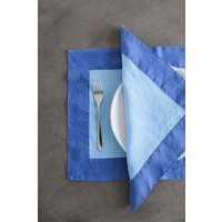 Paneled Servietten in Two Tone Blue | 4Er-Set von FAVRTableware