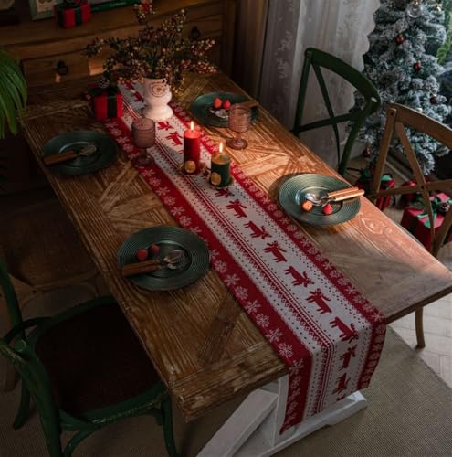 FAWFCJD Weihnachts-Tischläufer, Makramee-Tischläufer, Bauernhaus-Tischläufer, Jacquard-Rotwild-Tischläufer, Rustikaler Langer Tischläufer Aus Polyester for Esszimmer, Couchtisch, Schrank(30x240cm) FAWFCJD Weihnachts-Tischläufer, Makramee-Tischläufer, Bauernhaus-Tischläufer, Jacquard-Rotwild-Tischläufer, Rustikaler Langer Tischläufer Aus Polyester for Esszimmer, Couchtisch, Schrank(30x240cm) von FAWFCJD