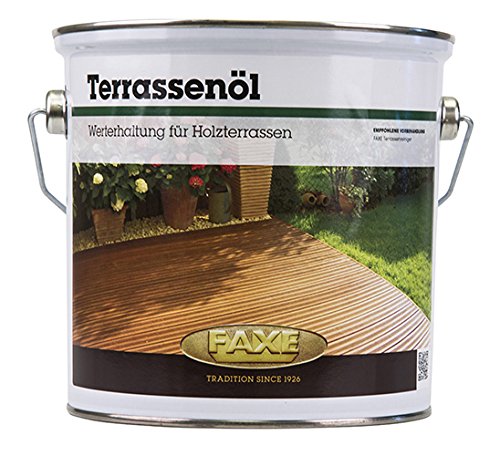 Faxe Terrassenöl Holzöl Hartholzöl Bambusöl Gartenholzöl Holz Öl 2,5 Liter Bankirai von FAXE