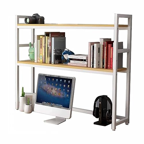 Verstellbares Schreibtisch-Bücherregal-Organizer-Rack – Desktop-Bücherregal aus Holz und Metall, Desktop-Bücherregal für Computertisch, offenes Desktop-Aufbewahrungsregal, für Büro-/Wohnzimmer-Ausst von FAXIOAWA
