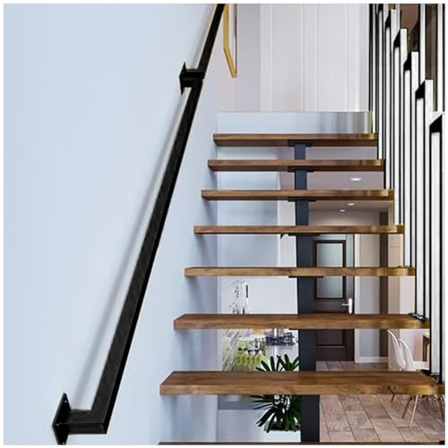 Weißer Handlauf für Treppen – Komplettset, weißer quadratischer Haltegriff, Treppengeländer, Geländer für Stufen im Freien oder im Innenbereich, mit Wandhalterung aus Metallschmiedeeisen (Größe: 150 von FAXIOAWA