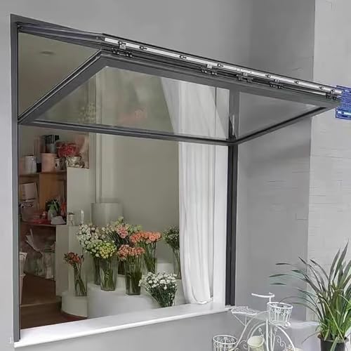 Bündig Montiertes, Faltbares Konzessions-Servierfenster, Aluminium-Schiebefenster mit Schloss, Wetterfestes Auf- und Ab-Fenster für Café, Bäckerei, Lebensmittelverkauf(WxH 40x36in/101.6x91.4cm) von FAXJRU