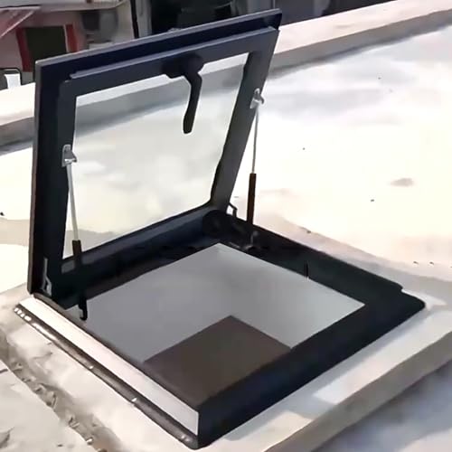 Dachausstiegsluke,Dachausstieg, Dachfenster, Dachluke, Dachfenster für Schornsteinfeger, Aluminiumschale, mit Eindeckrahmen, 2-fach Verglasung(38x28in/95x70cm) von FAXJRU