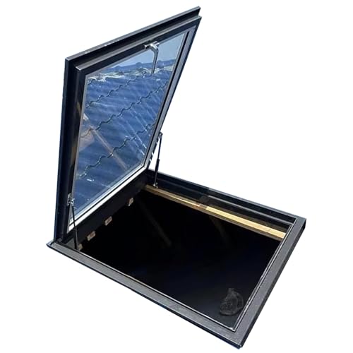 Dachausstiegsluke,Dachausstieg,Dachluke, Ausstieg, Dachwartungsluke, Dachfenster für Schornsteinfeger, Beleuchtung und Lüftung,Kellerabdeckung in Aluminium(65x65cm/25.6x25.6in) von FAXJRU