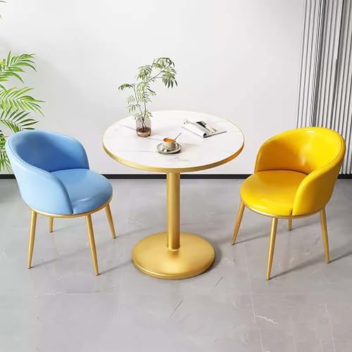 FAXJRU 60CM Esstische Rund mit 2 Stühlen, Essecke Komplett Set, Couchtisch, Tisch Klein Esstisch und Stuhlset, for Familienfreizeit, Geschäftsverhandlungen(C) von FAXJRU