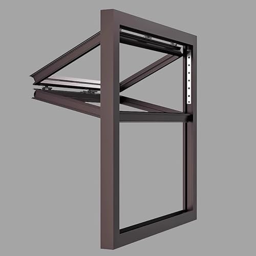 Faltbares Fenster Für Die Küche,Aluminium-Fenster für Mobilheime, Verpflegung Fenster Für Food Trucks, Kommerzielles Wetterfestes Maßgefertigte(Brown,100x80cm/39.4x31.5in) von FAXJRU