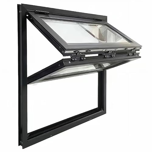 Faltfenster Auf Und Ab Klappbar, Faltbares Doppelflügelfenster, Vertikale Servierfenster,Aluminium-Rahmen, Für Schuppen Küche Laden,Anpassbares(95x100cm/37.4x39.4in) von FAXJRU