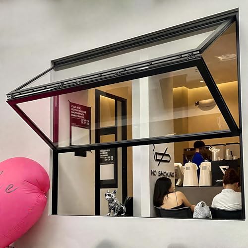 Faltfenster Personnalisée für Food Trucks,Servierfenster aus Aluminium,Vertikales Schiebefenster mit Belüftung,Servicefenster mit gehärtetem Glas von FAXJRU