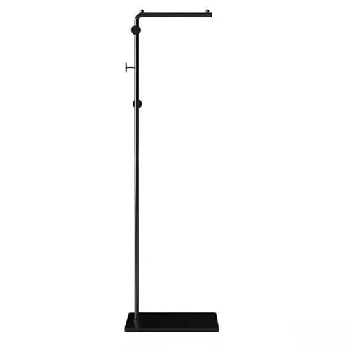 Garderobenständer, Kleiderständer aus Metall, Jackenständer mit 3 Haken, für Kleider, Hut und Handtasche, für Schlafzimmer oder Büro(Black+black,59.1in/150cm) von FAXJRU