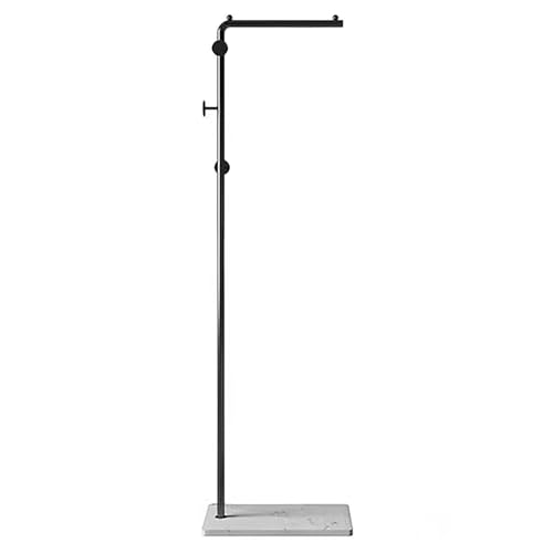 Garderobenständer, Kleiderständer aus Metall, Jackenständer mit 3 Haken, für Kleider, Hut und Handtasche, für Schlafzimmer oder Büro(Black+white,59.1in/150cm) von FAXJRU