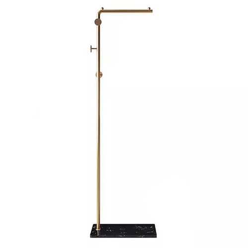 Garderobenständer, Kleiderständer aus Metall, Jackenständer mit 3 Haken, für Kleider, Hut und Handtasche, für Schlafzimmer oder Büro(Gold+black,66.9in/170cm) von FAXJRU