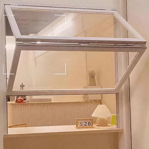 Konzessions Fenster Schiebefenster, Auf Und Ab Klappbar Aluminium-Rahmen Mit Gehärtetem Glas, Food Truck Fenster Für Schuppen Küche Laden(WxH 37.4x33.4in/95x85cm) von FAXJRU