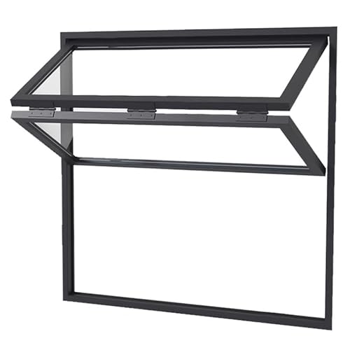 Oberes Und Unteres Klappfenster Für Die Küche, Aluminium-Konzessions fenster, Verpflegungs fenster Für Food Trucks, Mit Gehärtetem Glas, Anpassbares(Black,70x100cm/27.6x39.4in) von FAXJRU