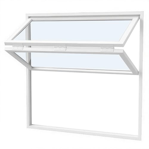 Oberes Und Unteres Klappfenster Für Die Küche, Aluminium-Konzessions fenster, Verpflegungs fenster Für Food Trucks, Mit Gehärtetem Glas, Anpassbares(White,95x80cm/37.4x31.5in) von FAXJRU