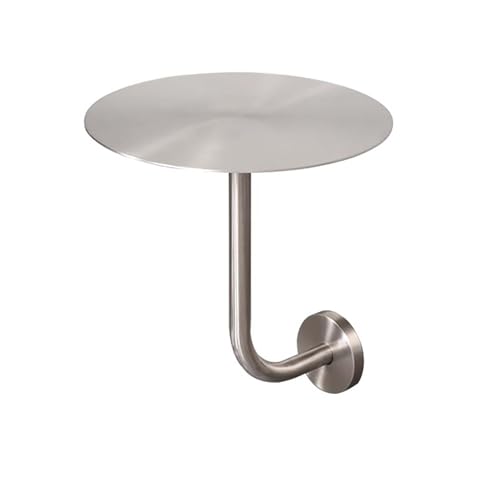 Runder Tisch zur Wandmontage, Kleiner Tisch aus Edelstahl, Schwebender Wandschreibtisch Stehtisch,L-förmiger Bistrotisch,An Der Wand Montierter Couchtisch,Sofa-Beistelltisch(40*45*22cm/15.8*17.7*8.7in von FAXJRU