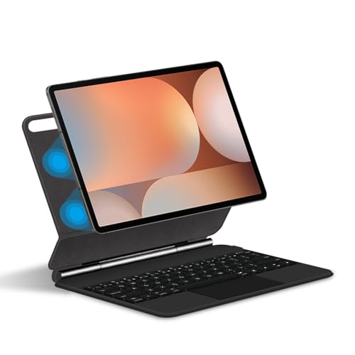 Tastatur Tasche für Samsung Galaxy Tab S9 FE 10.9'' 2023 / S9 11'' 2023, Magnetische Schwimmende Ständer, Beleuchtete Tastatur, Multi-Touch-Glättchen,Black von FAYGAOAI