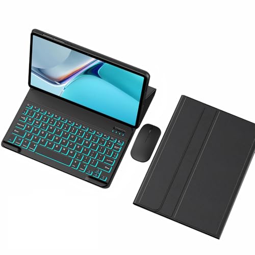 Tastaturhülle für Huawei MatePad 10.4 2022, Hintergrundbeleuchtung in 7 Farben, abnehmbare kabellose Tastatur, schwarz von FAYGAOAI