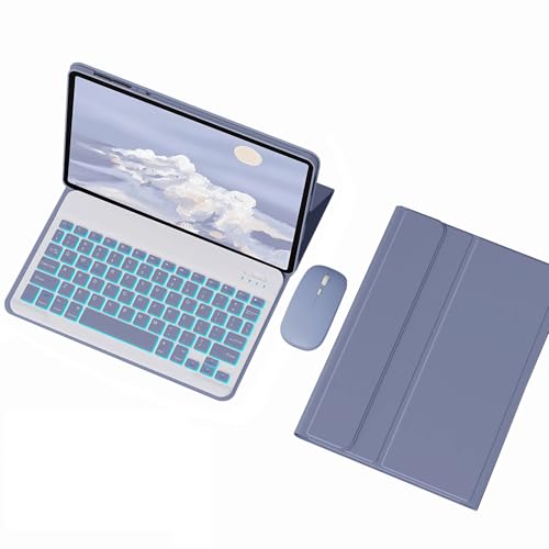 Tastaturhülle für Huawei MatePad Air 12 Zoll (2024), Hintergrundbeleuchtung in 7 Farben, abnehmbare kabellose Tastatur, Violett von FAYGAOAI