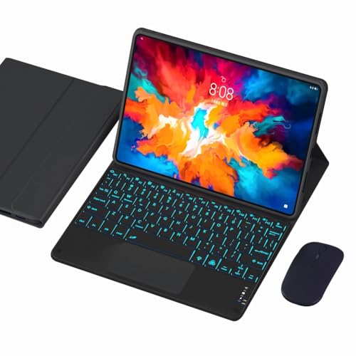 Tastaturhülle für Lenovo Tab M10 Plus 3rd Gen (2022) 10,6 Zoll (TB-125FU), Hintergrundbeleuchtung 7 Farben, intelligentes Touchpad, abnehmbare kabellose Tastatur, schwarz 1 von FAYGAOAI