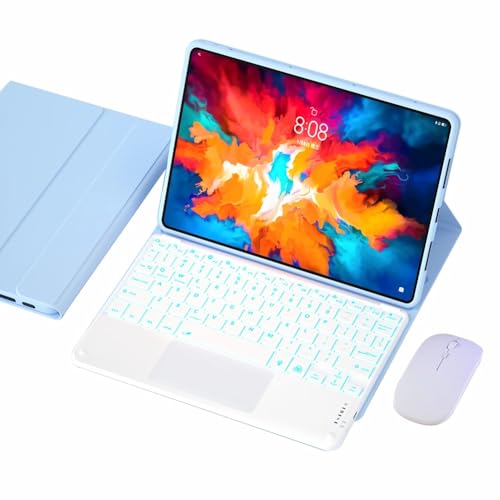 Tastaturhülle für Lenovo Tab P11 Pro Gen 2 / Pro 11,2 Zoll 2022 (TB-132FU/ TB-138FC), Hintergrundbeleuchtung in 7 Farben, intelligentes Touchpad, abnehmbare kabellose Tastatur, Blau 1 von FAYGAOAI