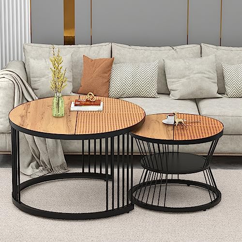 FAYICIC Couchtisch rund 2er Set, Beistelltisch für Schlafzimmer Balkon, Satztische fürs Wohnzimmer,Couchtisch rund 2er Set, Beistelltisch für Schlafzimmer Balkon FAYICIC Couchtisch rund 2er Set, Beistelltisch für Schlafzimmer Balkon, Satztische fürs Wohnzimmer,Couchtisch rund 2er Set, Beistelltisch für Schlafzimmer Balkon von FAYICIC
