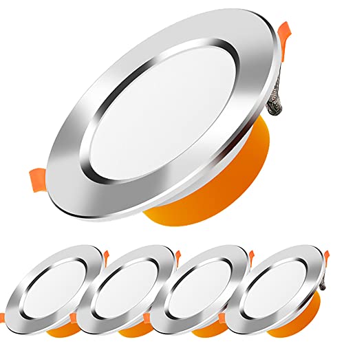 FAZRPIP 5 Stück ultradünne LED-Einbauleuchte, 7 W, 9 W, 12 W, 18 W, Blendenverkleidung, Chrom-LED-Panel-Leuchte, runde Einbauleuchten aus Aluminiumlegierung, CRI80 + Topfleuchten FAZRPIP 5 Stück ultradünne LED-Einbauleuchte, 7 W, 9 W, 12 W, 18 W, Blendenverkleidung, Chrom-LED-Panel-Leuchte, runde Einbauleuchten aus Aluminiumlegierung, CRI80 + Topfleuchten von FAZRPIP