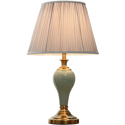 FAZRPIP 58x33cm Keramik Tischlampe handgefertigt Schlafzimmer Nachttischlampe Mid Century Moderne Schreibtischlampe Orientalische Keramik Tischlampe chinesische Tischleuchte von FAZRPIP