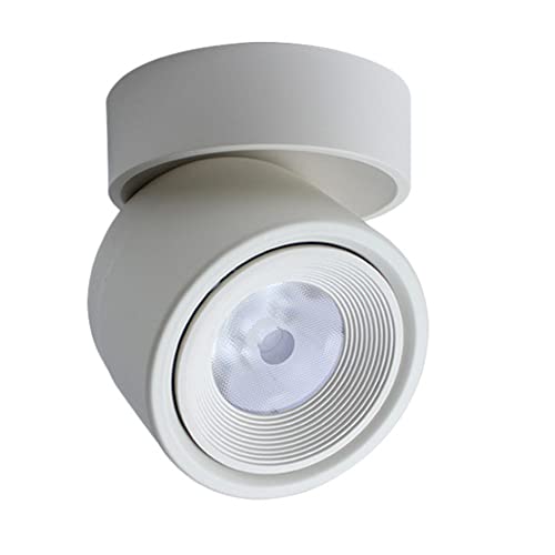 FAZRPIP Aufputz-LED-Deckenleuchte 5W 7W Weiß/Schwarz Decken-Downlight COB-Lampe Drehbares Hintergrund-Spot-Licht für runde Aluminium-Blendschutz-COB-Spotlights von FAZRPIP