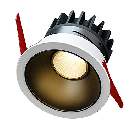 FAZRPIP Dimmbarer LED-COB-Strahler Deckenleuchte 5 W 7 W 10 W Aluminium-Einbaustrahler Runder LED-Strahler Einstellbarer Winkel 30 ° LED-Einbaubeleuchtung Blendenverkleidung Schnittloch: 75 mm. von FAZRPIP