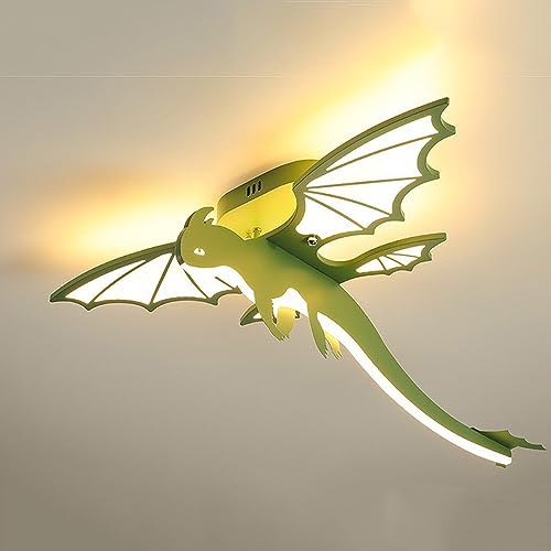 FAZRPIP Dinosaurier-Form-LED-Deckenleuchten, Unterputz-Kronleuchter, Zimmer-Kronleuchter mit Fernbedienung, Moderne, stufenlos dimmbare LED-Deckenleuchte für Schlafzimmer, Badezimmer von FAZRPIP